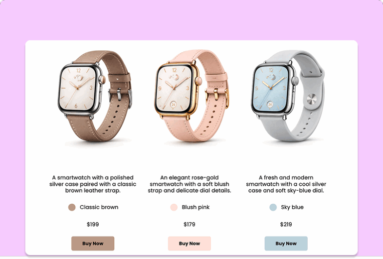 Smartwatch Product Comparison Table